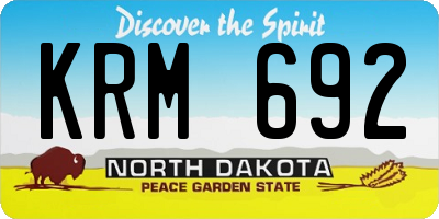 ND license plate KRM692