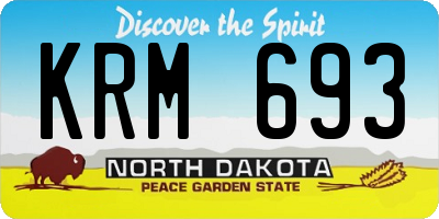 ND license plate KRM693