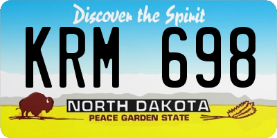 ND license plate KRM698