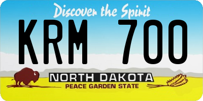 ND license plate KRM700