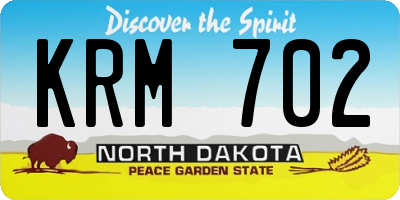 ND license plate KRM702