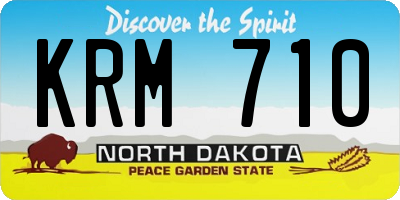 ND license plate KRM710