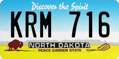 ND license plate KRM716
