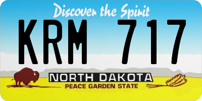 ND license plate KRM717