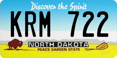 ND license plate KRM722