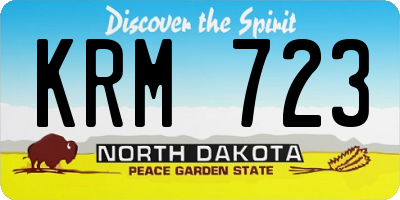ND license plate KRM723