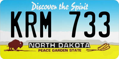 ND license plate KRM733