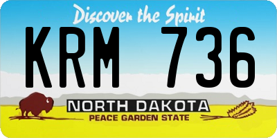 ND license plate KRM736