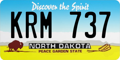 ND license plate KRM737