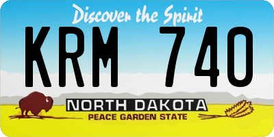 ND license plate KRM740