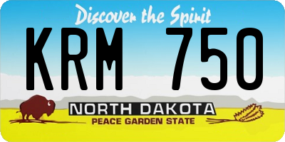 ND license plate KRM750