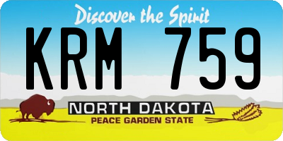 ND license plate KRM759