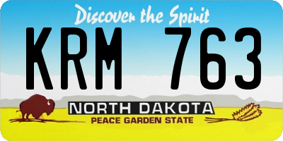 ND license plate KRM763