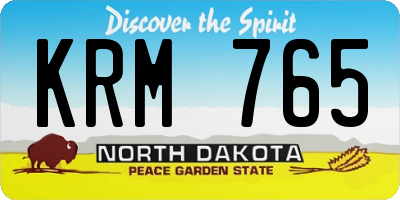 ND license plate KRM765