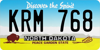 ND license plate KRM768