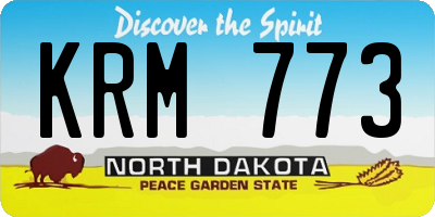 ND license plate KRM773