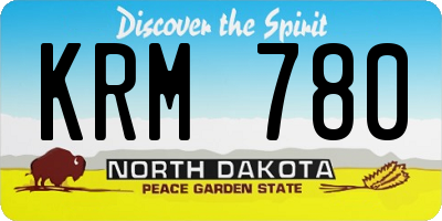 ND license plate KRM780