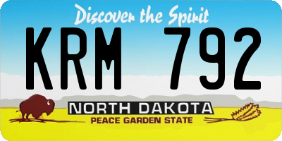 ND license plate KRM792