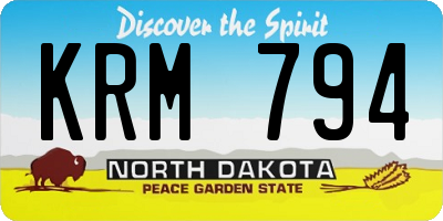ND license plate KRM794
