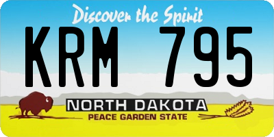 ND license plate KRM795