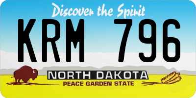 ND license plate KRM796