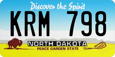 ND license plate KRM798
