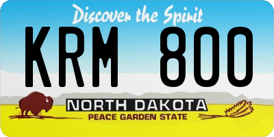 ND license plate KRM800