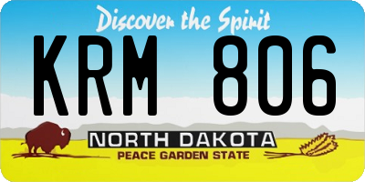 ND license plate KRM806