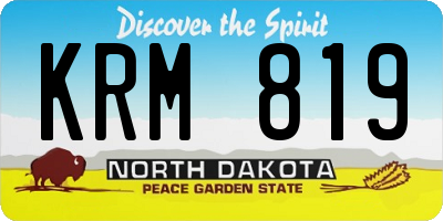 ND license plate KRM819
