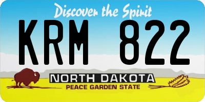ND license plate KRM822