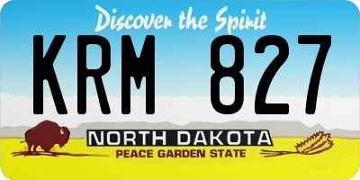 ND license plate KRM827