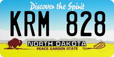 ND license plate KRM828