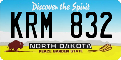 ND license plate KRM832