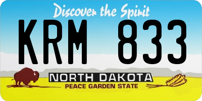 ND license plate KRM833