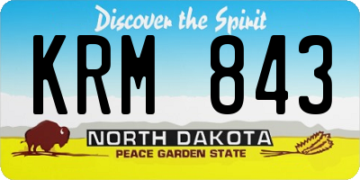 ND license plate KRM843