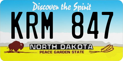 ND license plate KRM847