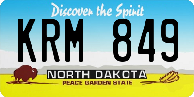 ND license plate KRM849