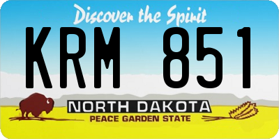 ND license plate KRM851