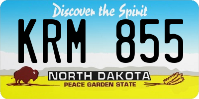 ND license plate KRM855