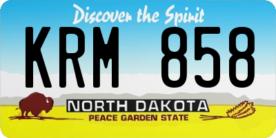 ND license plate KRM858