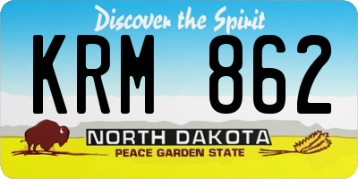 ND license plate KRM862