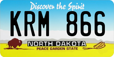 ND license plate KRM866