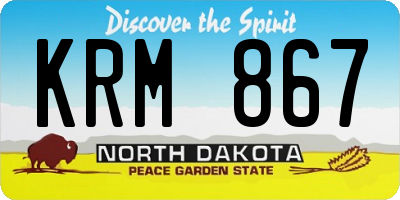 ND license plate KRM867
