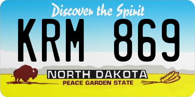 ND license plate KRM869