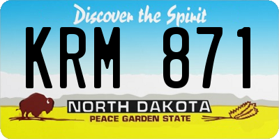 ND license plate KRM871
