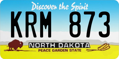 ND license plate KRM873