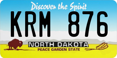 ND license plate KRM876
