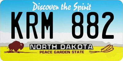 ND license plate KRM882