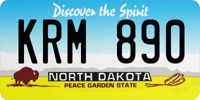 ND license plate KRM890