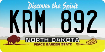 ND license plate KRM892